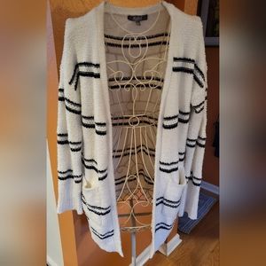 Fuzzy sweater cardigan